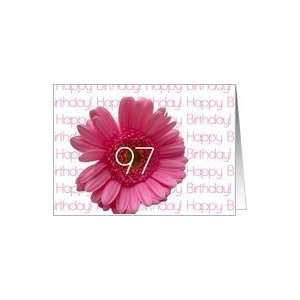  97th Happy Birthday Pink Gerbera Card: Toys & Games