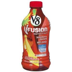 V8 V Fusion 100% Vegetable & Fruit Juice Strawberry Banana   8 Pack 