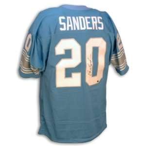  Barry Sanders Lions Blue t/b Signed Jersey: Sports 
