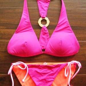 SALE* New 2011 VICTORIAS SECRET Embellished Molded T Back Bikini Set 