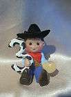 cowboy birhtday cake topper western country ornament polymer clay 