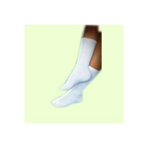  SensiFoot Crew length Diabetic Sock, White, Small: Health 