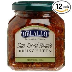 DeLallo Sun Dried Tomato Bruschetta, 10 Ounce Jars (Pack of 12 