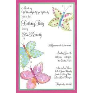 Butterfly Wash, Custom Personalized Girl Birthday Invitation, by 