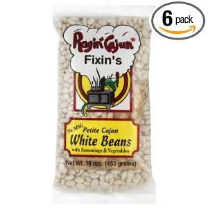 Ragin Cajun Petite White Beans with Seasoning, 16 Ounce (Pack of 6 