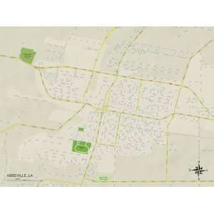  Political Map of Abbeville, LA Premium Poster Print, 32x24 