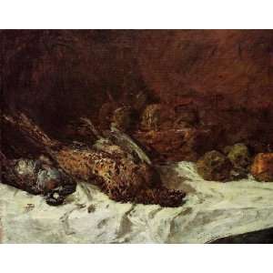   Pheasant and Basket of Apples, By Boudin Eugène 