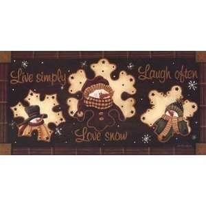 Live Simply, Love Snow, Laugh Often   Poster by Jo Moulton (20x10)