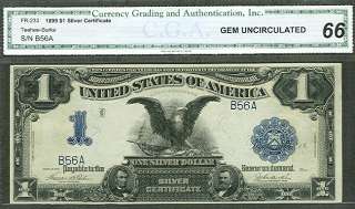   Silver Certificate, 1899, Fr. #233, Low Serial #, CGA Grade 66 Gem UNC