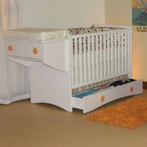 Oslo Crib with Drawer Finish Brandy, Gate Color Chocolate, Knob 