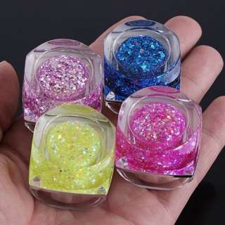 12 Colors Glitter Nail Art UV Gel Shiny Sequins Kit New  