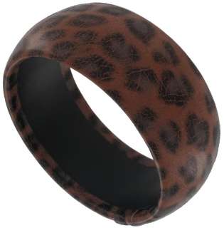 New Animal Print Leopard Brown Black Bangle Bracelet  