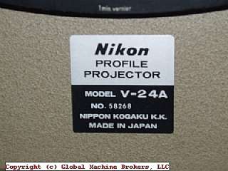 Nikon 24 Profile Projector Model V 24A 24 Screen  
