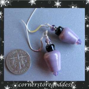 Cornerstoregoddess Purple Christmas Tree Light Earrings  