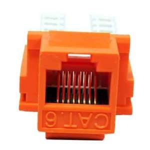   CAT6 RJ45 UTP Keystone Jack Punch Down 90 Degree Orange Electronics