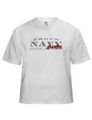 Proud Navy Grandpa red White T shirt Military White T Shirt by 