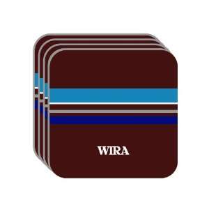 Personal Name Gift   WIRA Set of 4 Mini Mousepad Coasters (blue 