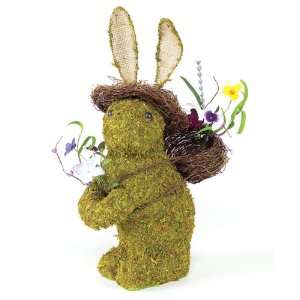  Pack of 4 Pansy & Lavender Mossed Easter Bunny Figures 
