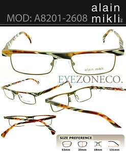EyezoneCo ALAIN Mikli Eyeglass Semi Full 8201 2608 BRN  