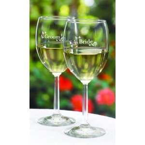  Bride & Groom Wine Glasses 