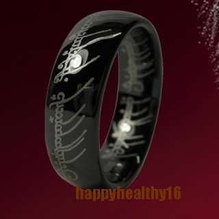 COOL Black LOTR Tungsten Carbide Band Rings 8mm #10 W3  