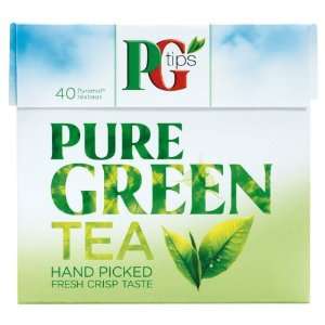 PG Tips Pure Green Tea : 40 Pyramid Tea bags:  Grocery 