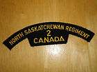   Saskatchewan Regiment of Canada   W.W.II Cloth Shoulder Flash  