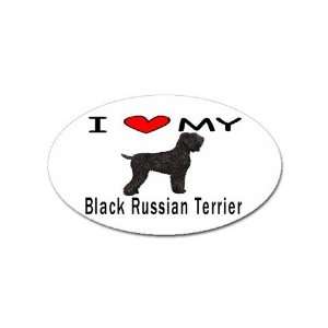  I Love My Black Russian Terrier Oval Sticker: Everything 