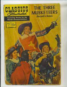 CLASSICS ILLUSTRATED#1 GD THREE MUSKETEERS BY DUMAS  