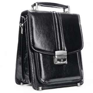   leather shoulder bag briefcase muti pocket handbag with lock 316