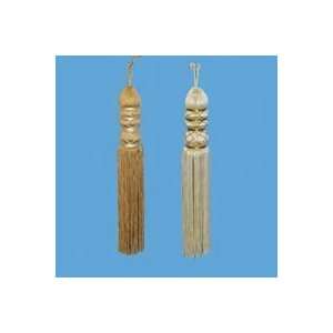   Ivory and Gold Thread Tassel Christmas Ornaments 8 Home & Kitchen