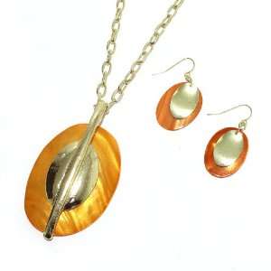   Shell; Lobster Clasp Closure; Matching Earrings Included Jewelry