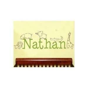  Jungle Animals Personalized Nursery Wall Decal: Baby