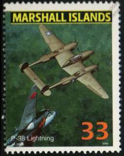 US Army LOCKHEED P 38 LIGHTNING Fighter Aircraft Airplane Mint Stamp 