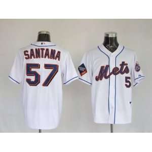 Johan Santana #57 New York Mets Replica Home Jersey Size 52 (XL)