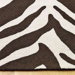  west elm Zebra Rug, 8 x 10, Espresso/Ivory