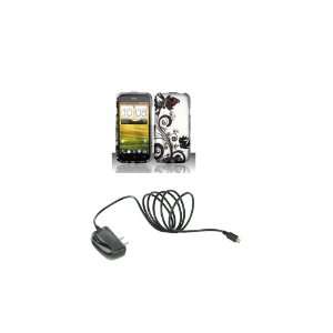 : HTC One S (T Mobile) Premium Combo Pack   Black Wild Orchid Flower 