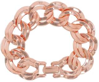 New Rose Gold GP Chunky Double Link Chain Bracelet Wide  