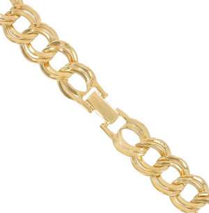 New Gold Tone Graduated Chunky Link Circle Chain Necklace  