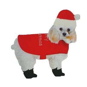 Red Knit Christmas Santa Suit for Dog Cat or Other Pet 