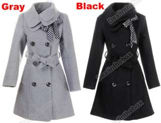 Hot Luxury Womens Slim Double Breasted Coat Wool Jacket Winter Outwear 
