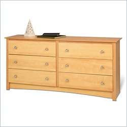 Prepac Sonoma Maple 6 Drawer Double Dresser in Maple [3355]