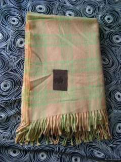   Chartreuse Tartan Alpaca Wool Blanket Throw 72x56 Fabric Cutter  