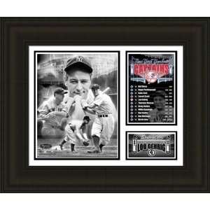  Framed Lou Gehrig Yankees Captain Milestones and Memories 