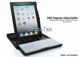 360 Degree Adjustable Bluetooth Slider Keyboard Case for iPad 2  a 