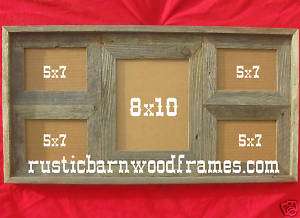 rustic barnwood barn wood multi picture frame assorted  