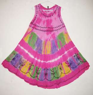 RETRO Hippie Boho Tie Dye Circle Dress 12 Colors 3713  