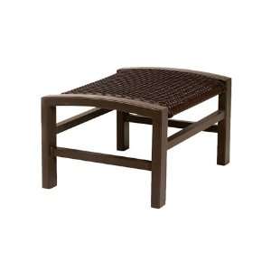 Tropitone Lakeside Woven Wicker Patio Ottoman Smooth Parchment Finish