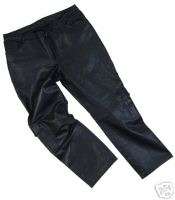 Womens Ladies Leather Motorcycle Ridng Pants  Black 2X  