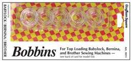 1811C   Plastic Bobbins for Top Loading Babylock/Bernina/Brother, 5 